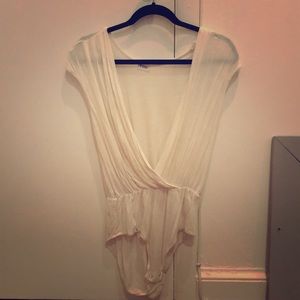 White low cut body suit